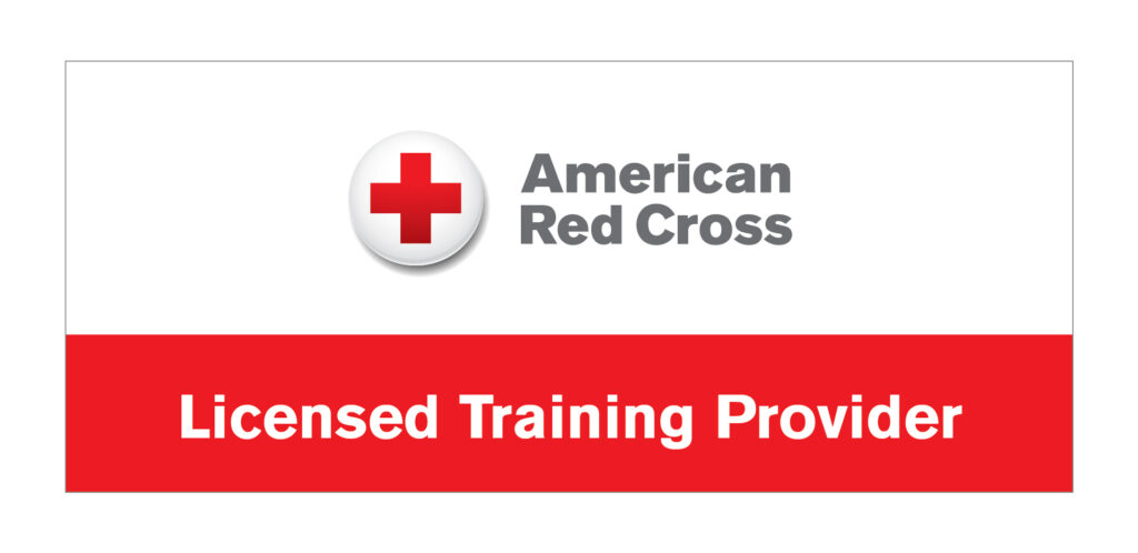 Red Cross Icon, Text: American Red Cross Licensed Training Provider